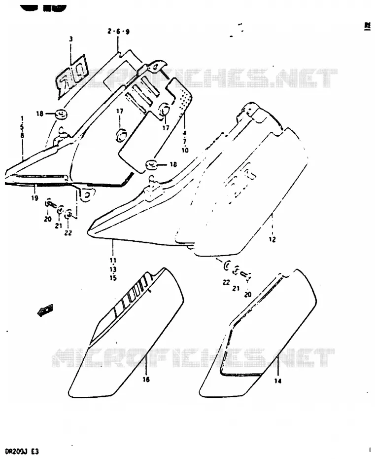 ACHTER KUIP Suzuki MOTO 200 DR 1987  DR200H(G/H/J)