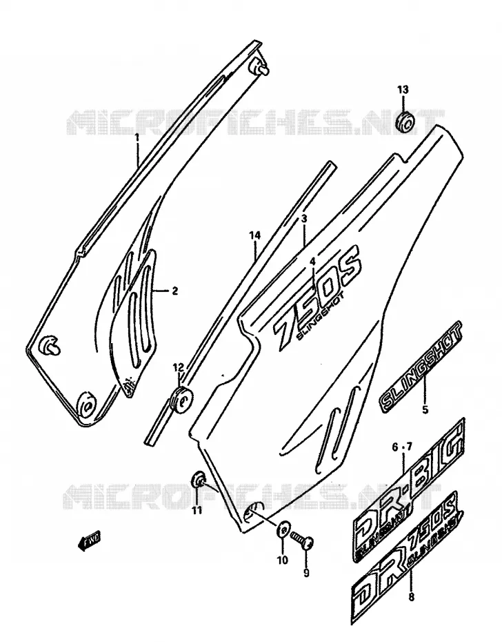 ACHTER KUIP Suzuki MOTO 750 DR 1989  DR750SK(J/K)