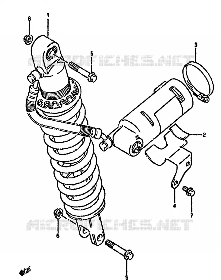 ACHTER SCHOKDEMPER (DR350SL/SM/SN/SP/SR) Suzuki MOTO 350 DR 1990  DR350SL(L/M/N/P/R)