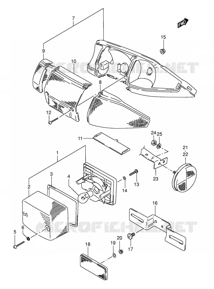 ACHTERLICHT (E2,E4,E21,E24) Suzuki SCOOTER 50 AE 1996  AE50T(E1)