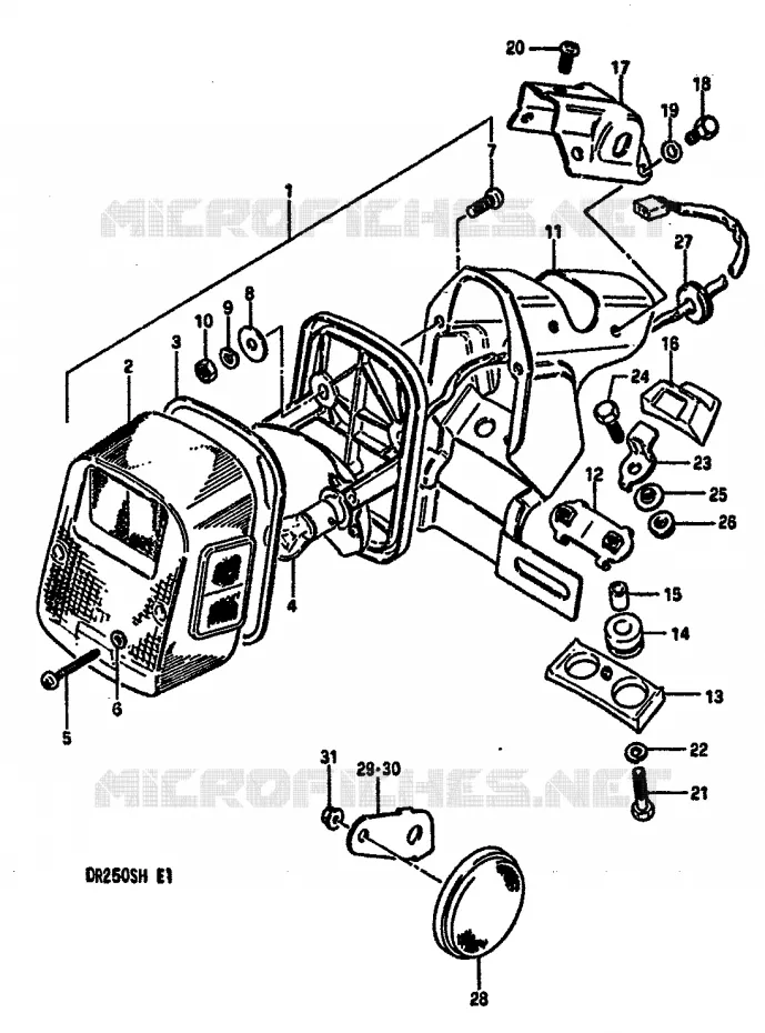 ACHTERLICHT (E39) Suzuki MOTO 250 DR 1985  DR250SF(E/F/G/H)