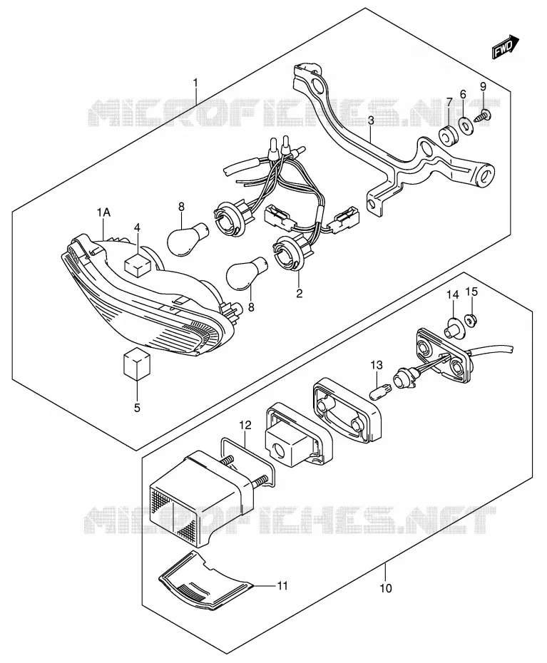 ACHTERLICHT (MODELE K2/K3) Suzuki MOTO 1000 V-STROM 2006  DL1000K6(E2)