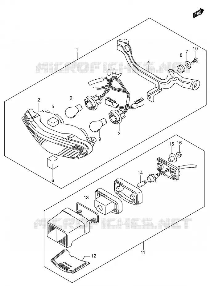 ACHTERLICHT (MODELE K4/K5/K6) Suzuki MOTO 1000 V-STROM 2004  DL1000K4(E2)