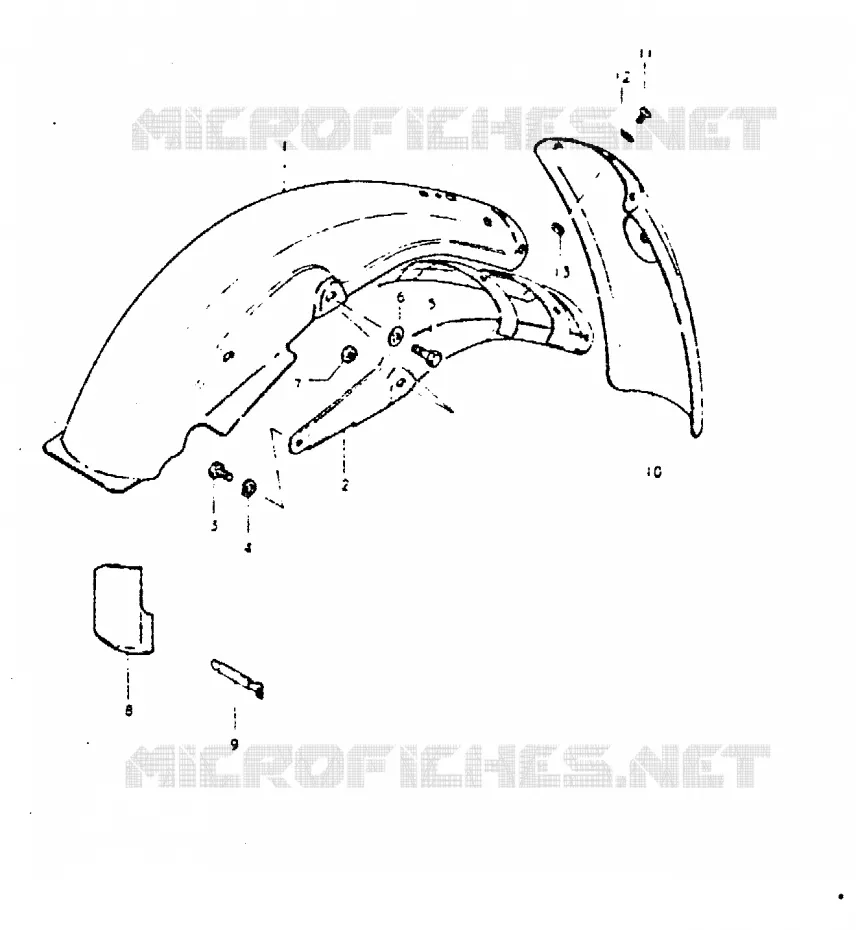 ACHTERSPATBORD (DR400ST) Suzuki MOTO 400 DR 1981  DR400SX(T/X)