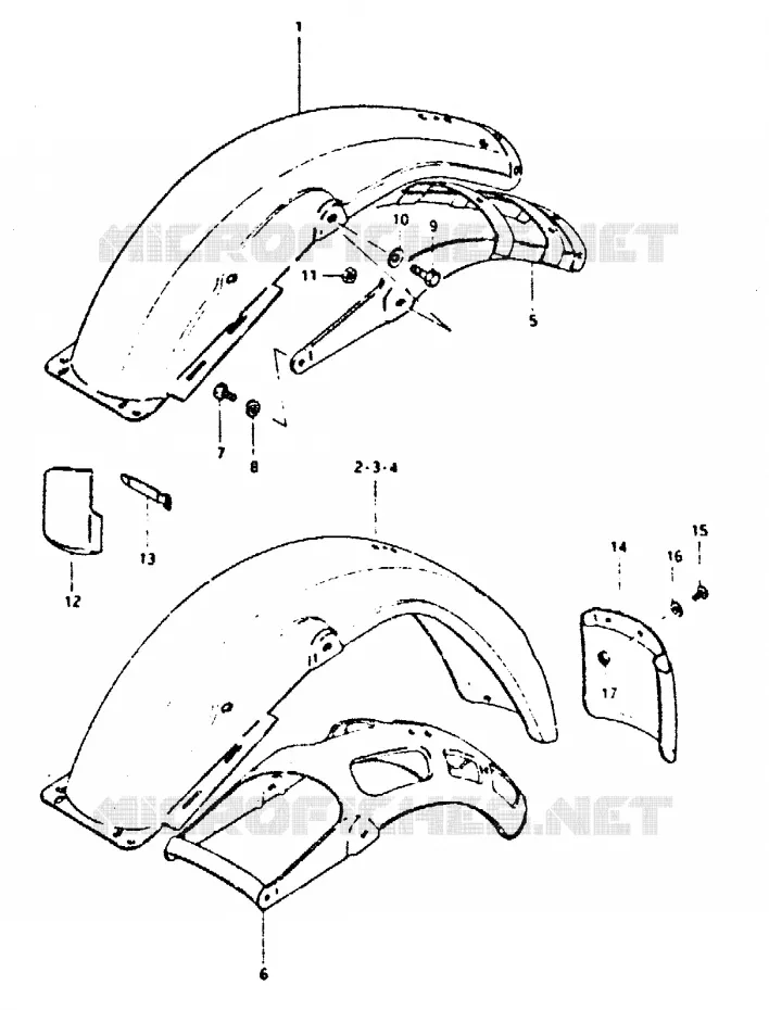 ACHTERSPATBORD (DR400SX) Suzuki MOTO 400 DR 1981  DR400SX(T/X)