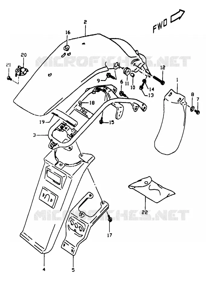 ACHTERSPATBORD (E24) Suzuki MOTO 350 DR 1999  DR350X(V/W/X)