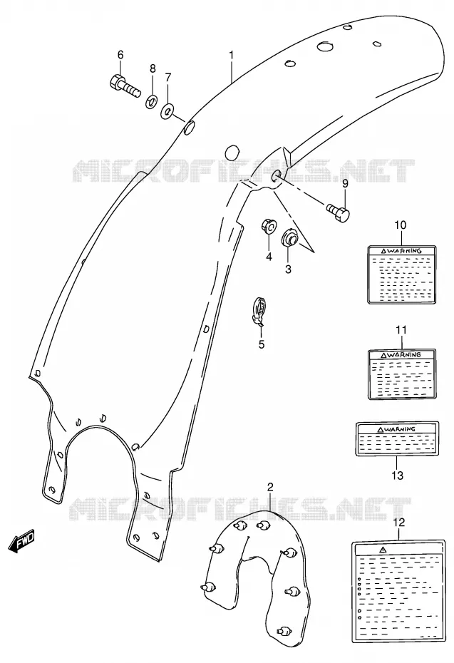 ACHTERSPATBORD (MODELE T/V/W/X) Suzuki MOTO 80 DS 1998  DS80W(E3/E28)