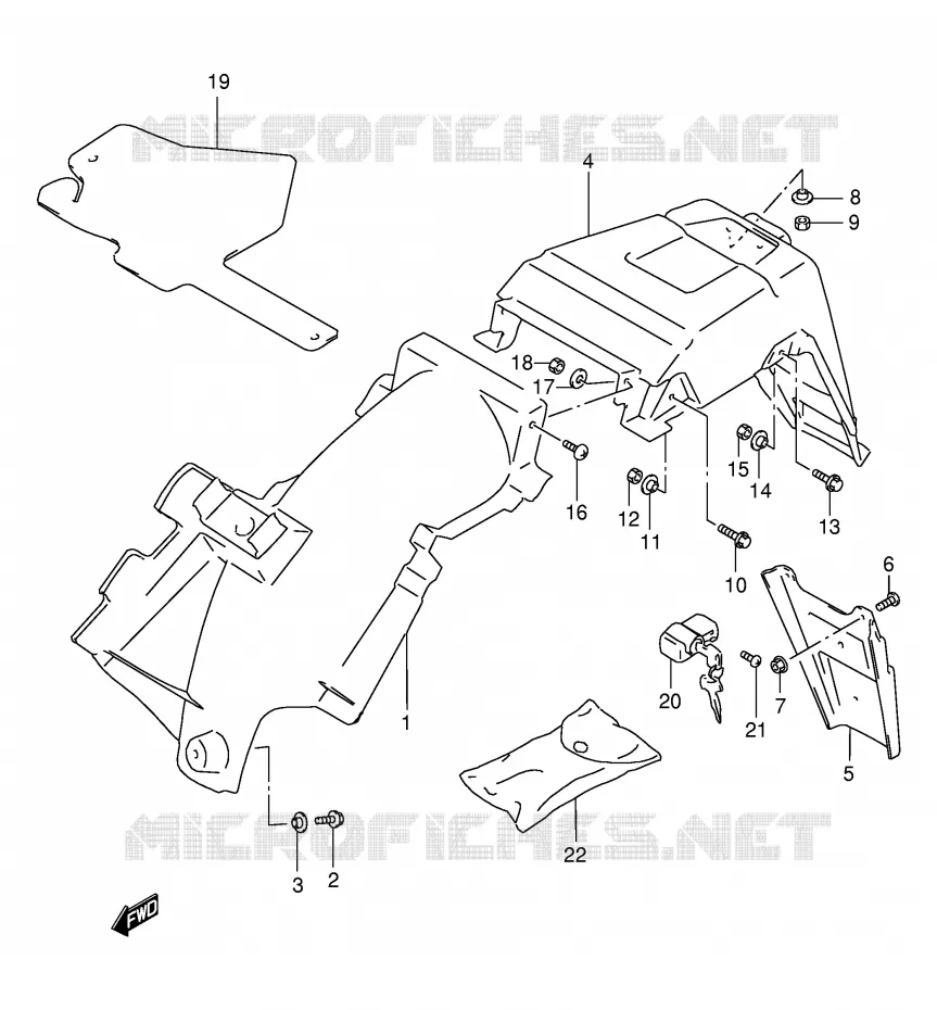 ACHTERSPATBORD (MODELE X/Y) Suzuki MOTO 125 DR 2000  DR125SEY(E4)