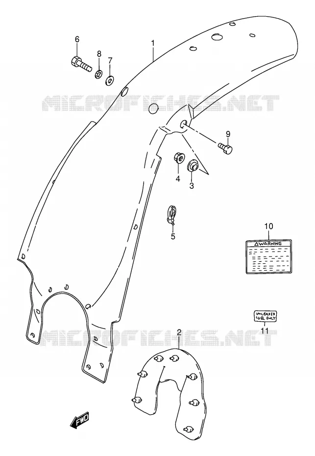 ACHTERSPATBORD (MODELE Y) Suzuki MOTO 80 DS 1997  DS80V(E24)