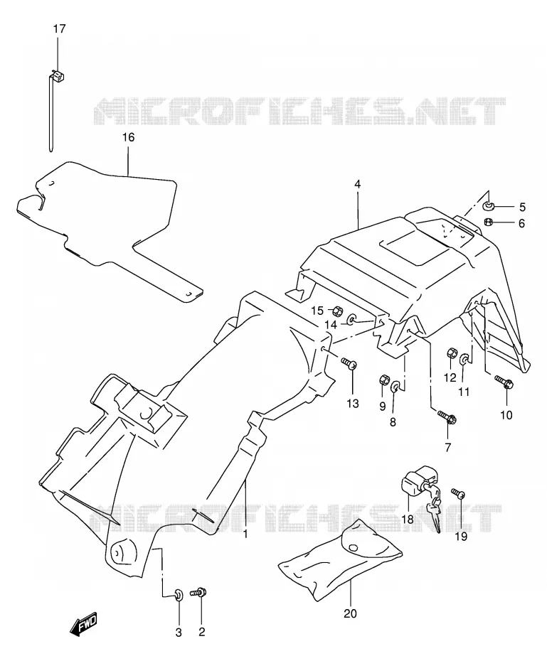ACHTERSPATBORD Suzuki MOTO 200 DR 1998  DR200SEW(E24)
