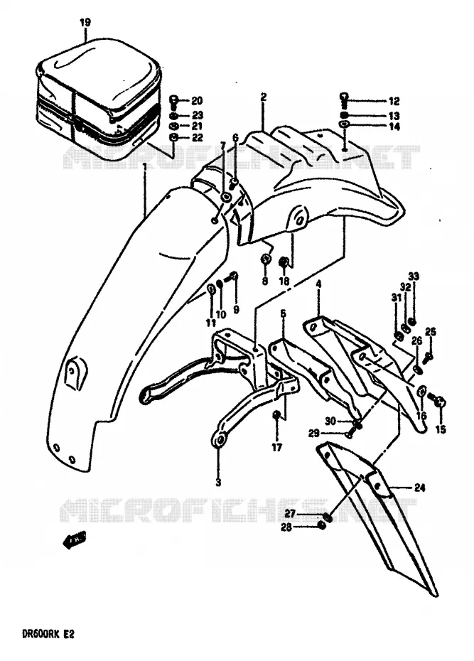 ACHTERSPATBORD Suzuki MOTO 600 DR 1987  DR600RH(E2)