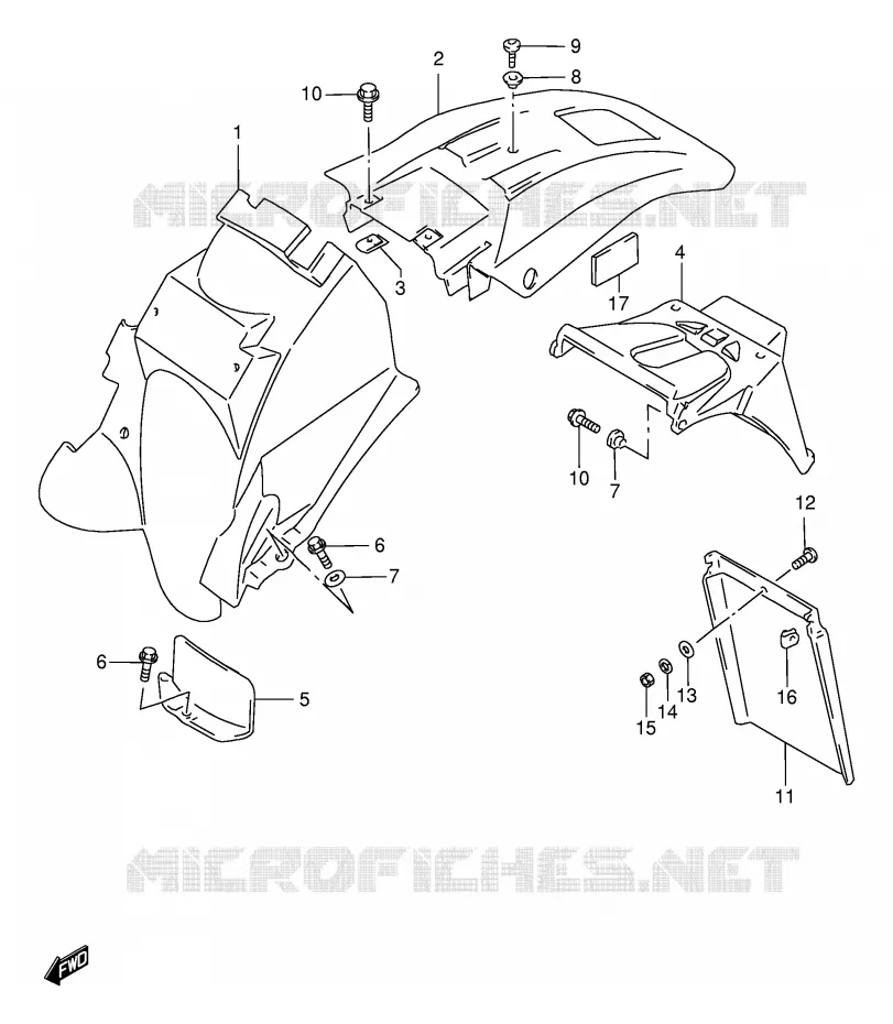 ACHTERSPATBORD Suzuki MOTO 650 DR 1996  DR650SET(E4)