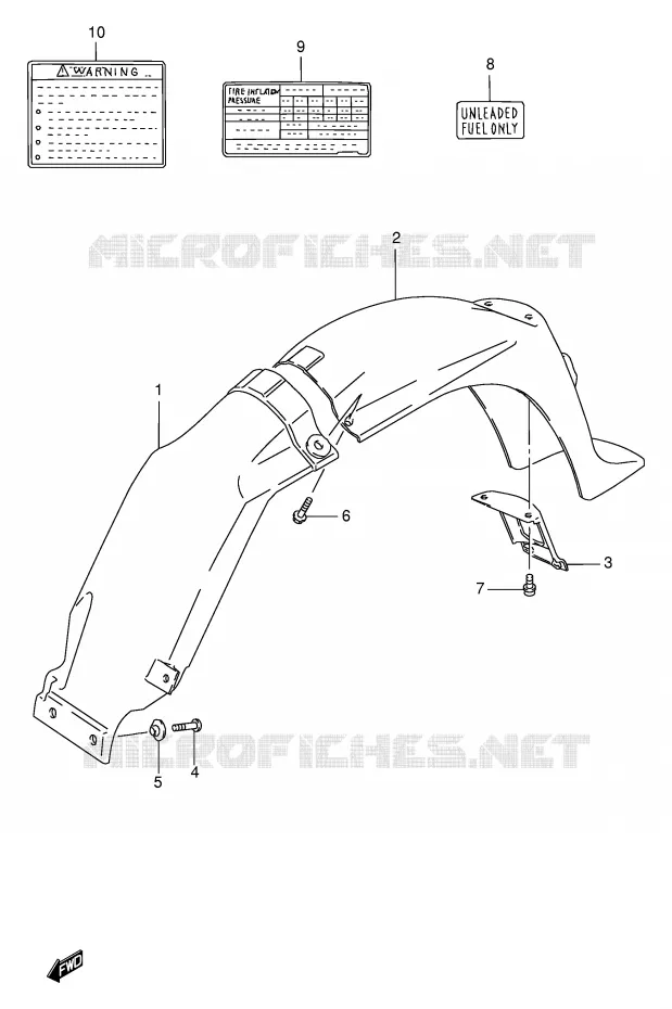 ACHTERSPATBORD Suzuki SCOOTER 100 FB 1997  FB100DV(E71)