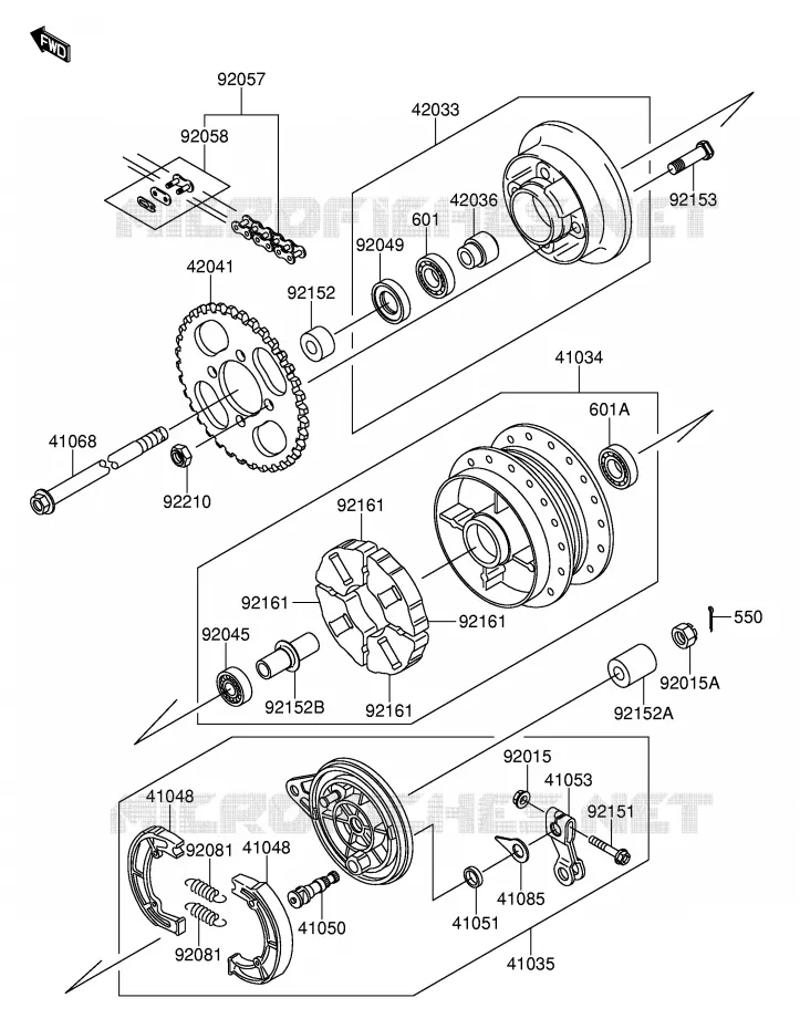 ACHTERWIEL(DR-Z110 K3/K4) Suzuki MOTO 110 DR-Z 2003  DR-Z110K3(E21)