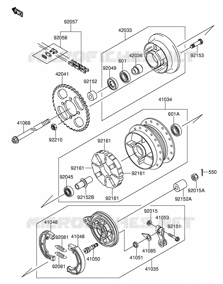 ACHTERWIEL(DR-Z110 K3/K4) Suzuki MOTO 110 DR-Z 2004  DR-Z110K4(E24)