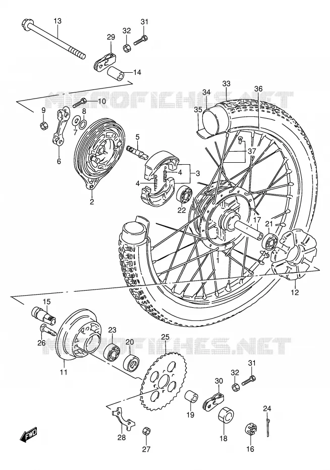 ACHTERWIEL (P36) Suzuki MOTO 100 AP 1994  AX100R(E94)