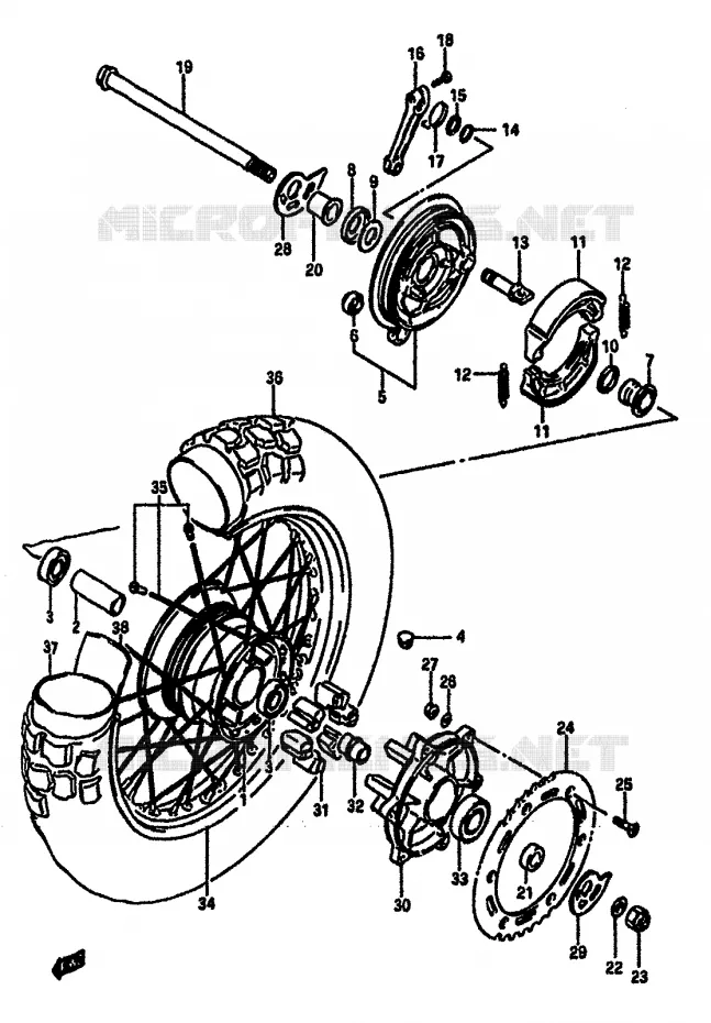 ACHTERWIEL Suzuki MOTO 600 DR 1986  DR600SG(E2)