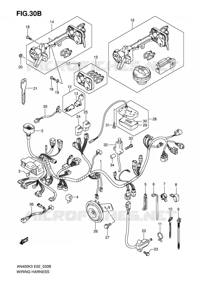 BEDRADING (AN400K5/K6 P37) Suzuki SCOOTER 400 BURGMAN 2006  AN400K6(E2)
