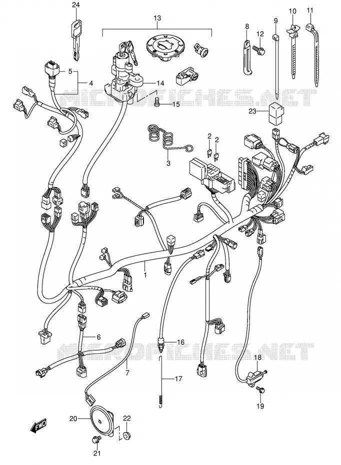 BEDRADING (MODELE K2) Suzuki MOTO 1000 V-STROM 2005  DL1000K5(E2)