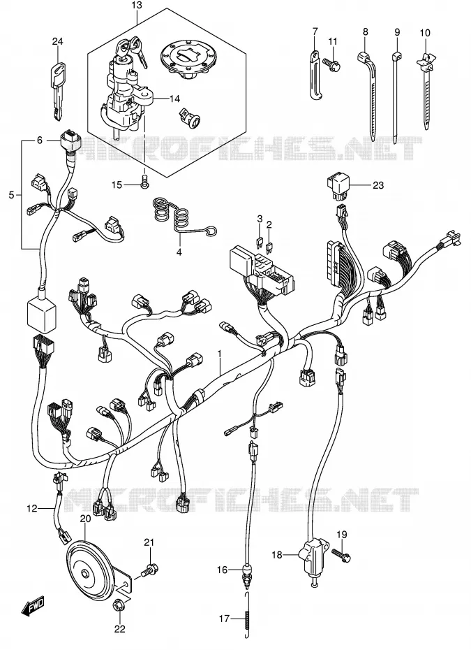 BEDRADING (MODELE K4 E24) Suzuki MOTO 650 V-STROM 2005  DL650U3K5(E2)