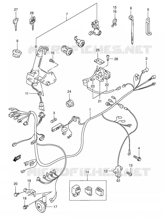BEDRADING (MODELE Y) Suzuki SCOOTER 125 BURGMAN 2000  AN125UY(E2)