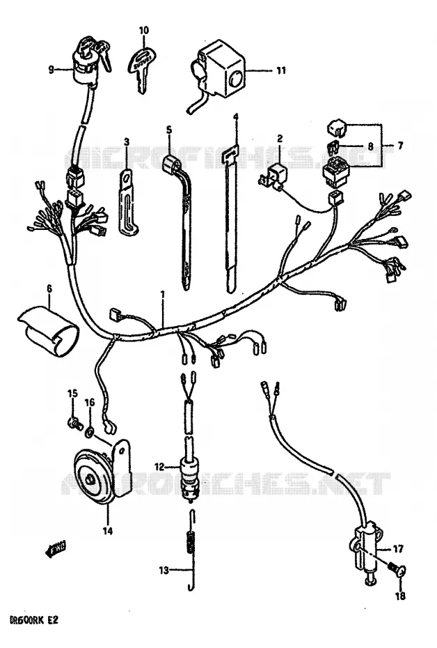 BEDRADING Suzuki MOTO 600 DR 1986  DR600RG(E2)