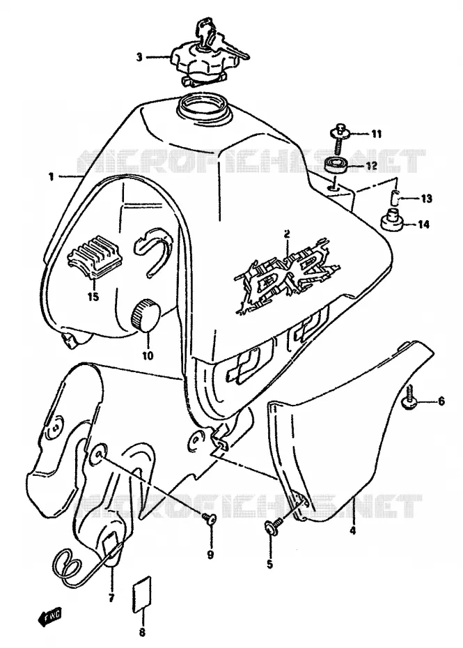 BENZINETANK (DR350SHR) Suzuki MOTO 350 DR 1992  DR350SN(L/M/N/P/R)