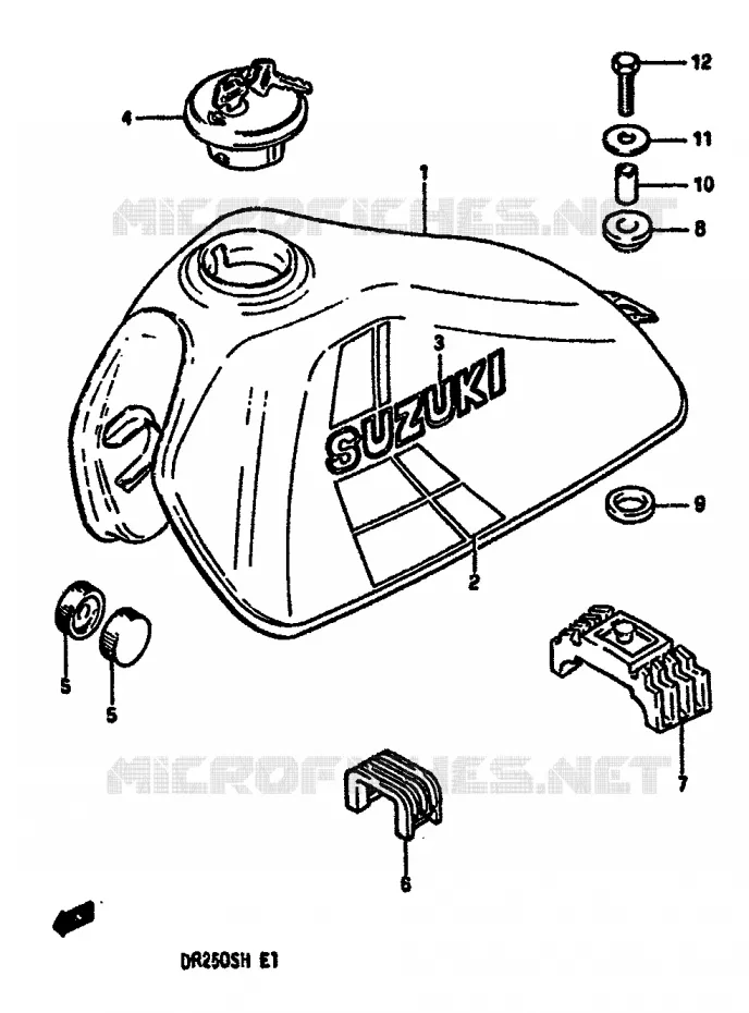 BENZINETANK (MODELE E) Suzuki MOTO 250 DR 1987  DR250SH(E/F/G/H)