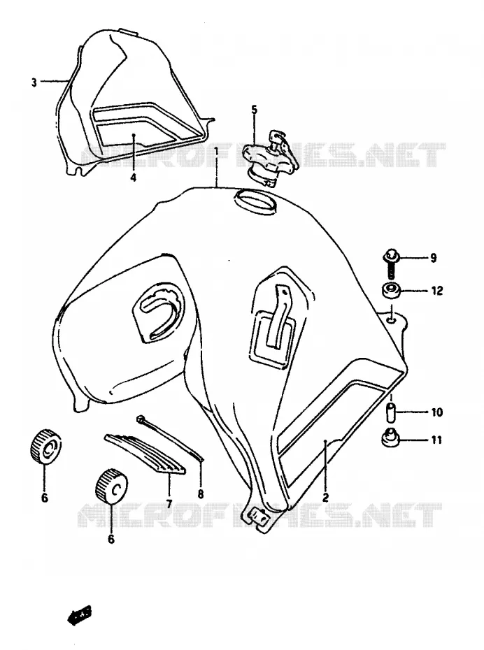 BENZINETANK (MODELE L) Suzuki MOTO 650 DR 1990  DR650RSL(L/M)