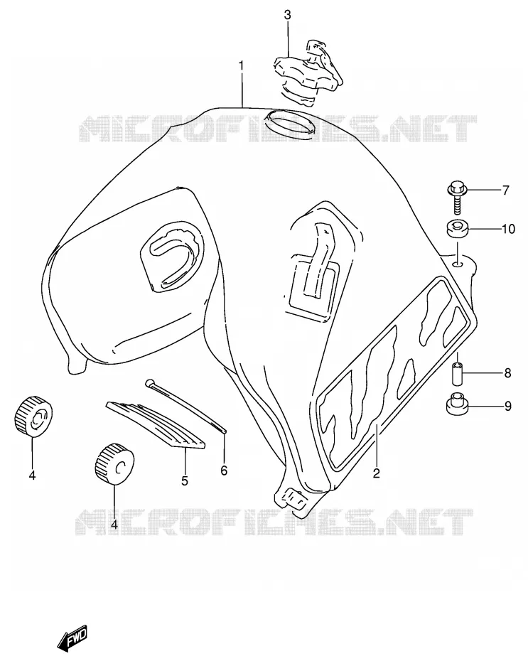 BENZINETANK (MODELE M) Suzuki MOTO 650 DR 1991  DR650RSEUM(E4)
