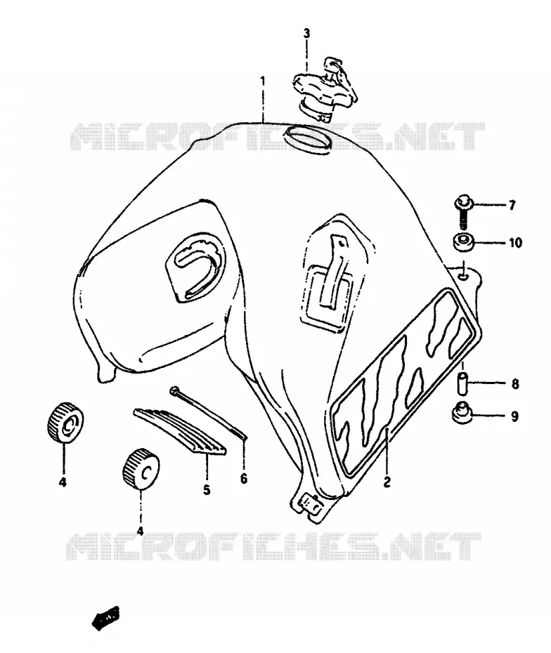 BENZINETANK (MODELE M) Suzuki MOTO 650 DR 1991  DR650RSUM(L/M)