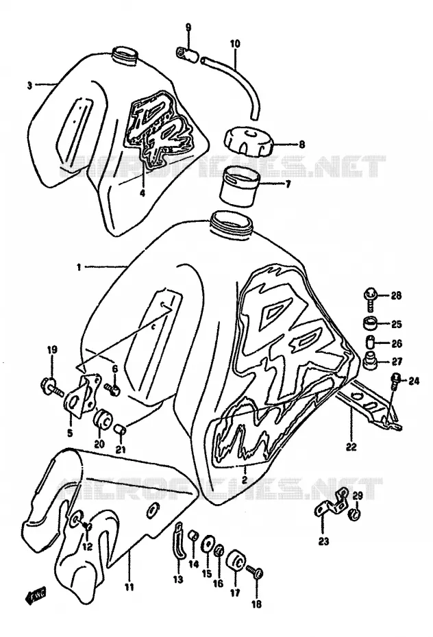 BENZINETANK (MODELE N/P E24) Suzuki MOTO 350 DR 1992  DR350SHN(L/M/N/P/R)