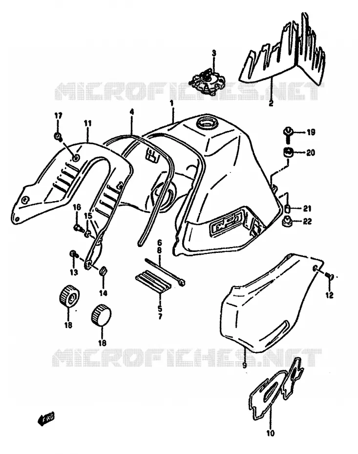 BENZINETANK (MODELE N) Suzuki MOTO 650 DR 1993  DR650RUP(N/P/R)