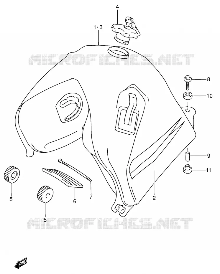 BENZINETANK (MODELE T) Suzuki MOTO 650 DR 1991  DR650RSEM(E4)