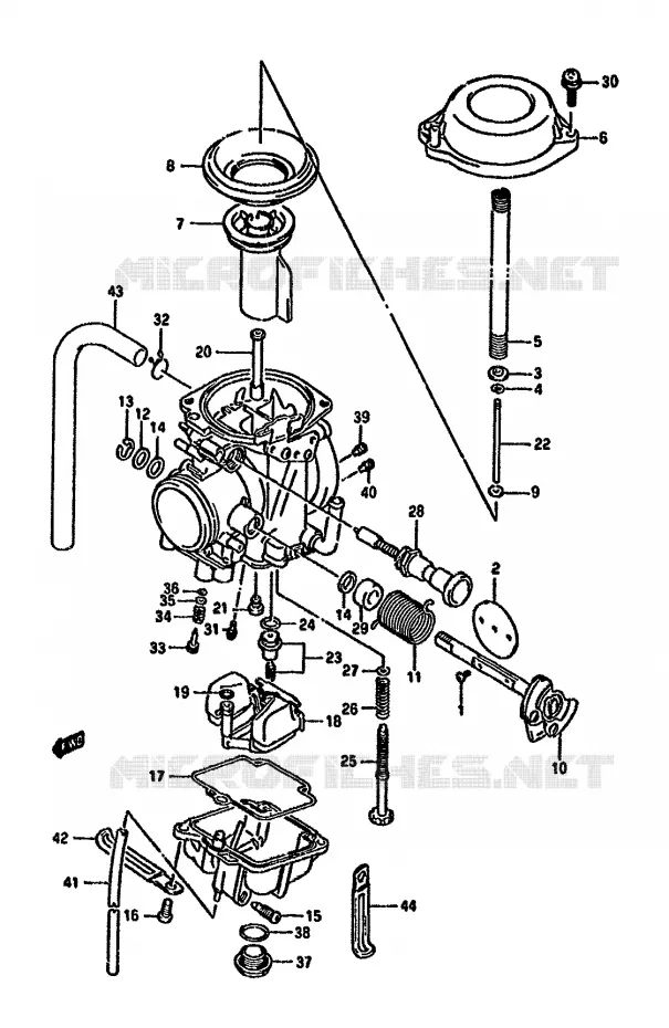 CARBURATOR (DR350SUP/SR E39) Suzuki MOTO 350 DR 1992  DR350SHN(L/M/N/P/R)