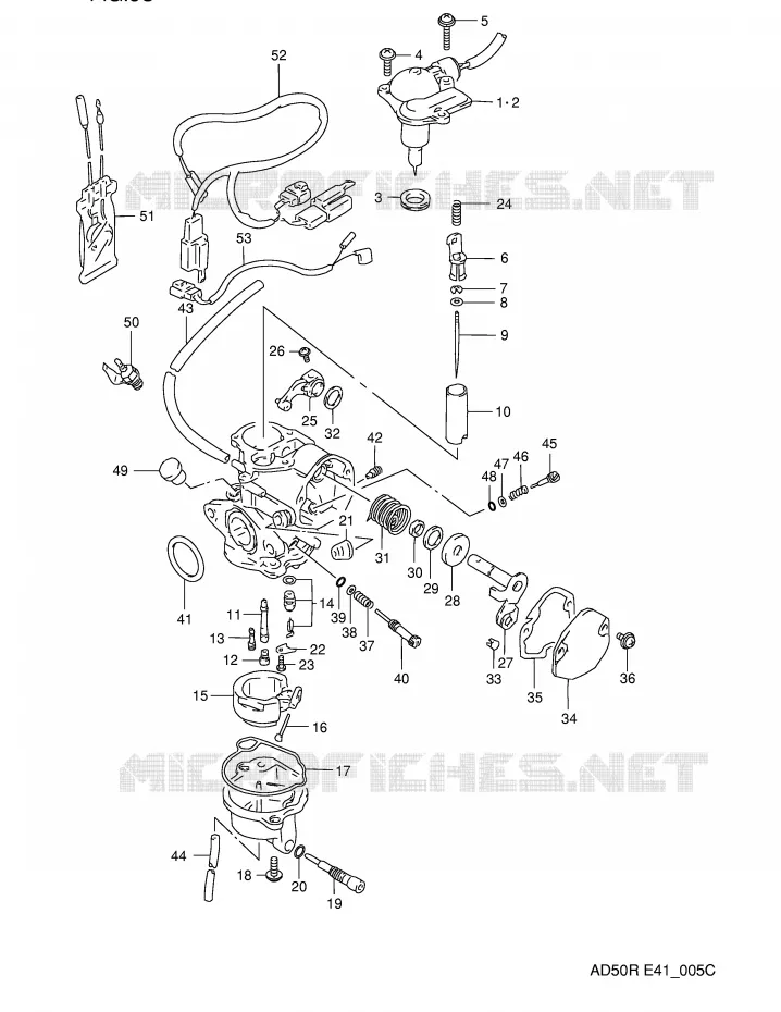CARBURATOR (MODELE M/R) Suzuki SCOOTER 50 AD 1994  AD50R(E41)