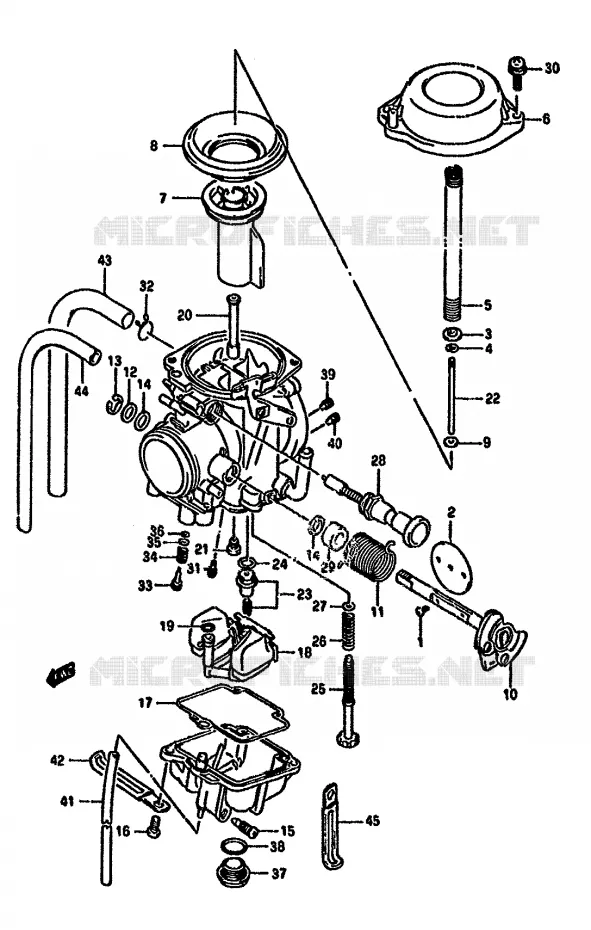 CARBURATOR (MODELE N/P/R,EXCEPT E24) Suzuki MOTO 350 DR 1992  DR350SHN(L/M/N/P/R)
