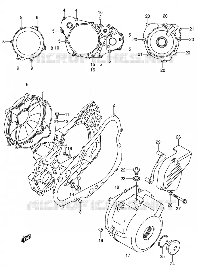 CASING (DR-Z4OOY/K1/K2/K3/K4) Suzuki MOTO 400 DR-Z 2004  DR-Z400K4(E1)
