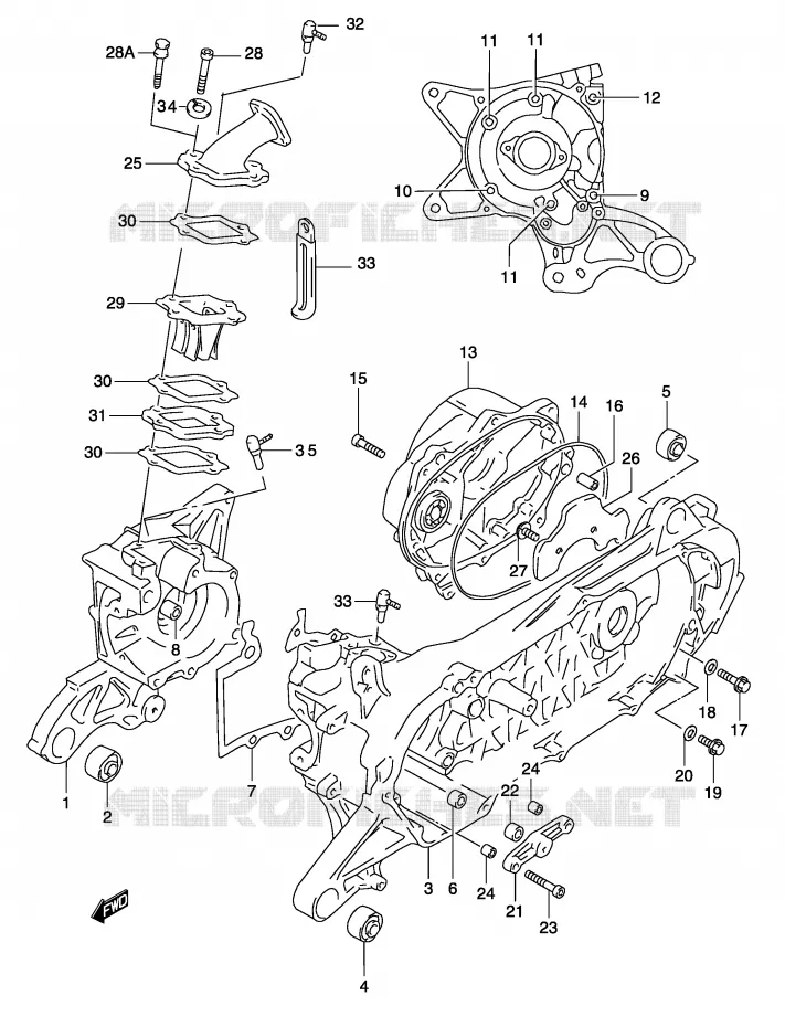 CASING (MODELE AY50W K3/K4) Suzuki SCOOTER 50 KATANA 2003  AY50WK3(P19)