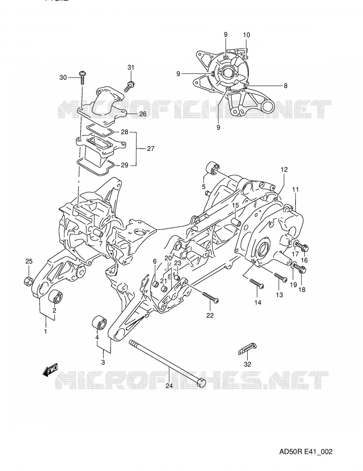 CASING (MODELE L E41) Suzuki SCOOTER 50 AD 1994  AD50WFR(E41)