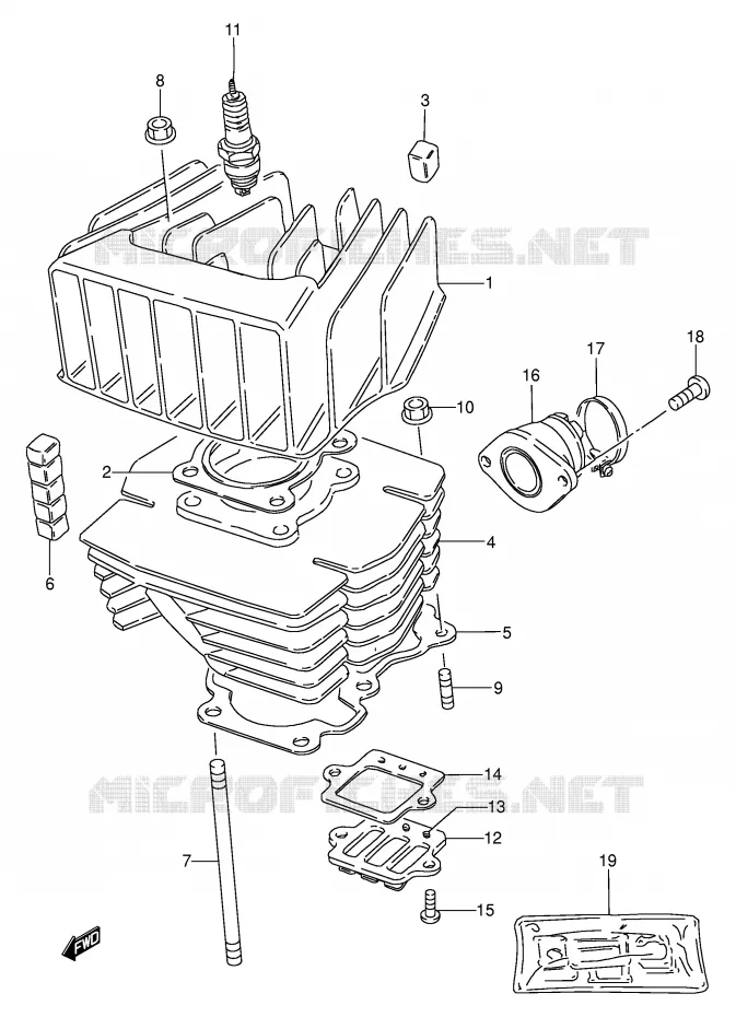 CILINDER Suzuki MOTO 100 AP 1997  AX100V(E94)
