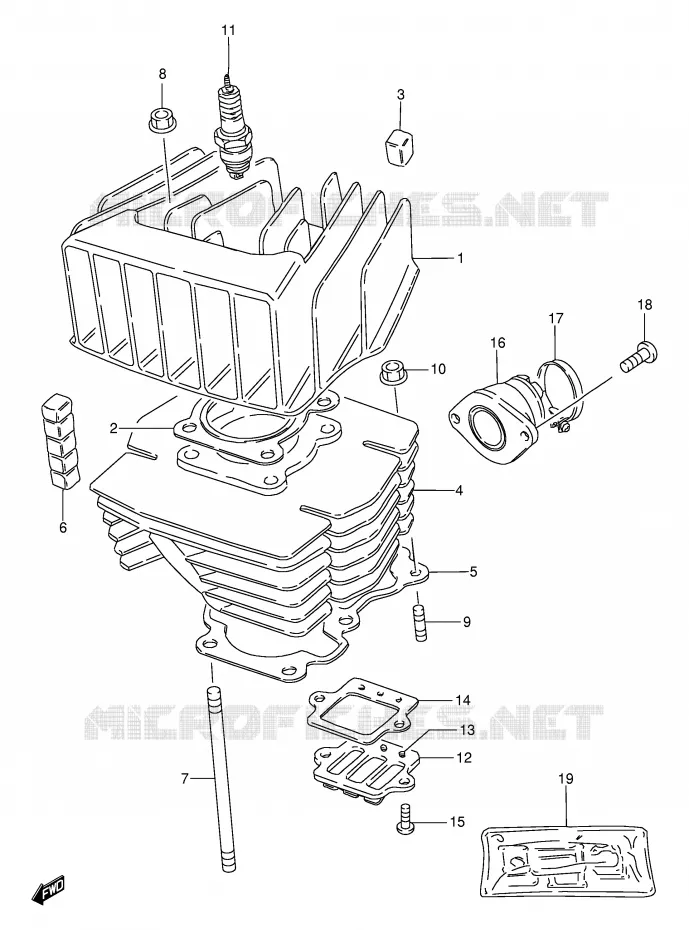 CILINDER Suzuki MOTO 115 AP 1998  AX115SW(E71)