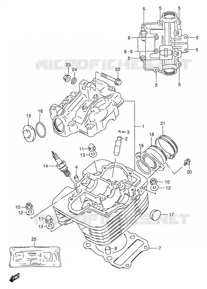 CILINDERKOP Suzuki MOTO 200 DF 1999  DF200EX(E24)