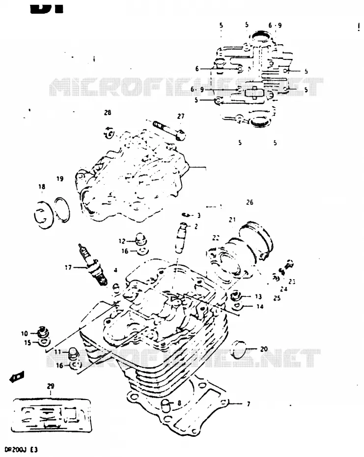 CILINDERKOP Suzuki MOTO 200 DR 1987  DR200H(G/H/J)