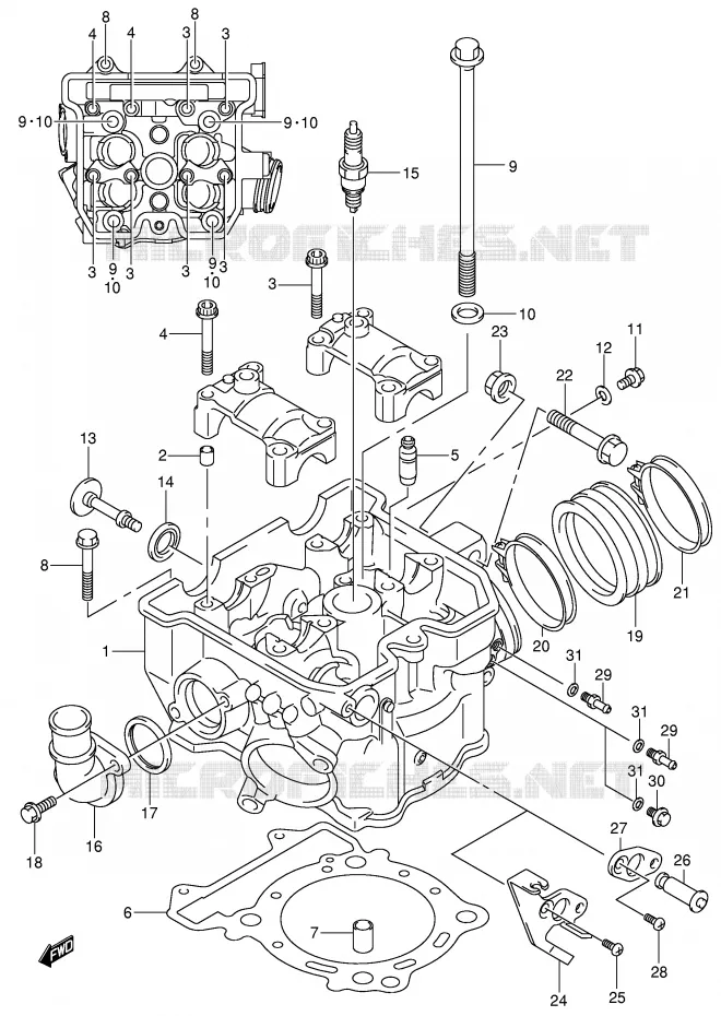 CILINDERKOP Suzuki MOTO 400 DR-Z 2004  DR-Z400K4(E1)