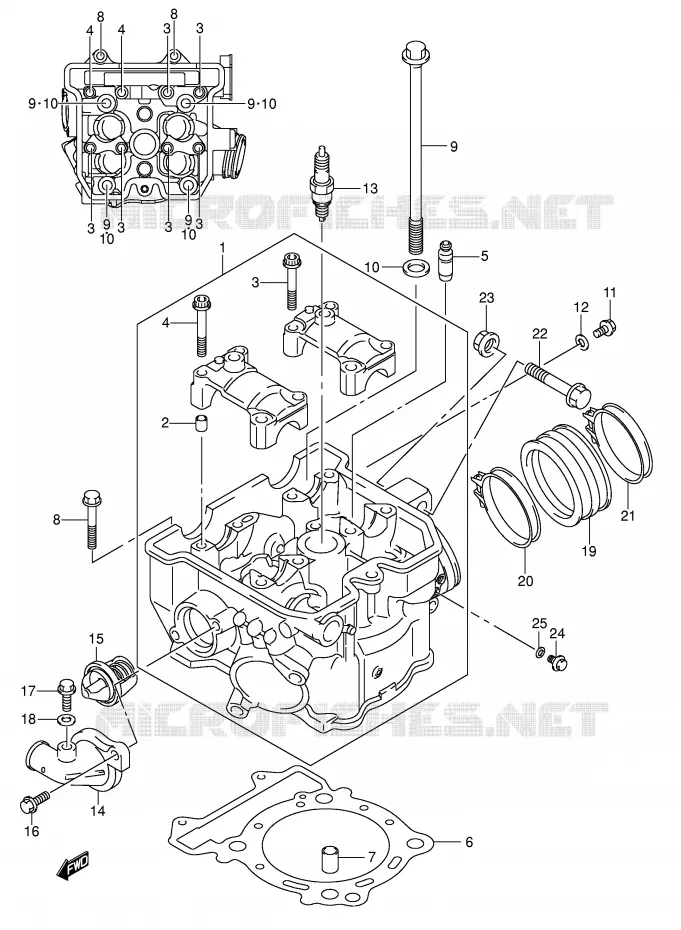 CILINDERKOP Suzuki MOTO 400 DR-Z 2009  DR-Z400SK9(E2)