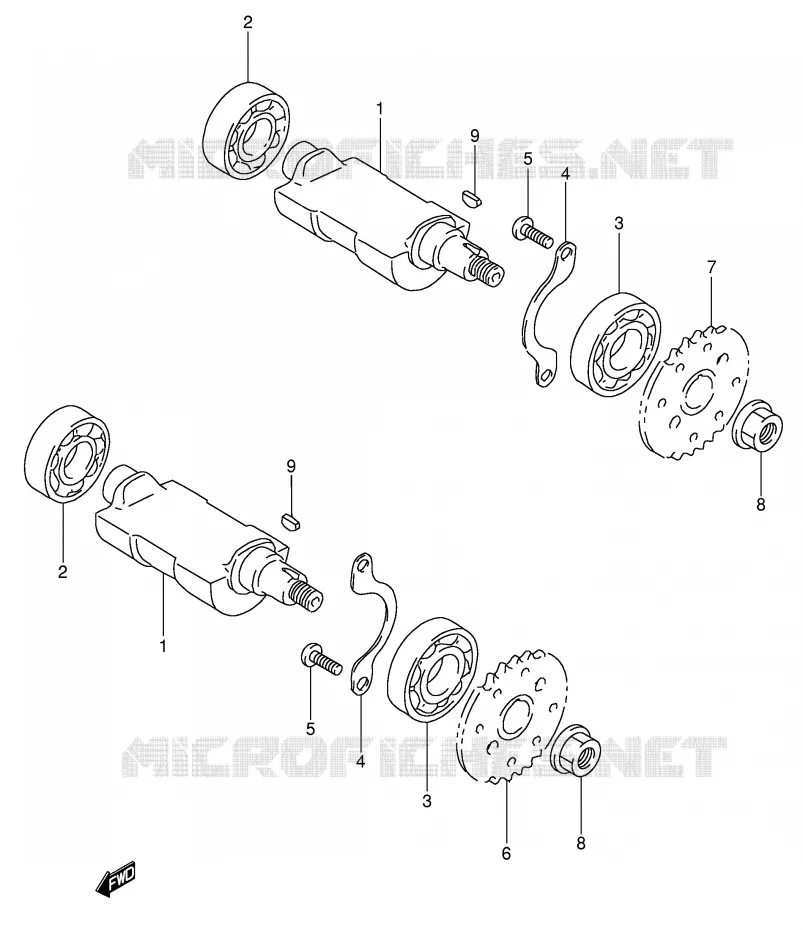 CRANK BALANCER (MODELE M/N) Suzuki MOTO 650 DR 1991  DR650RSEM(E4)