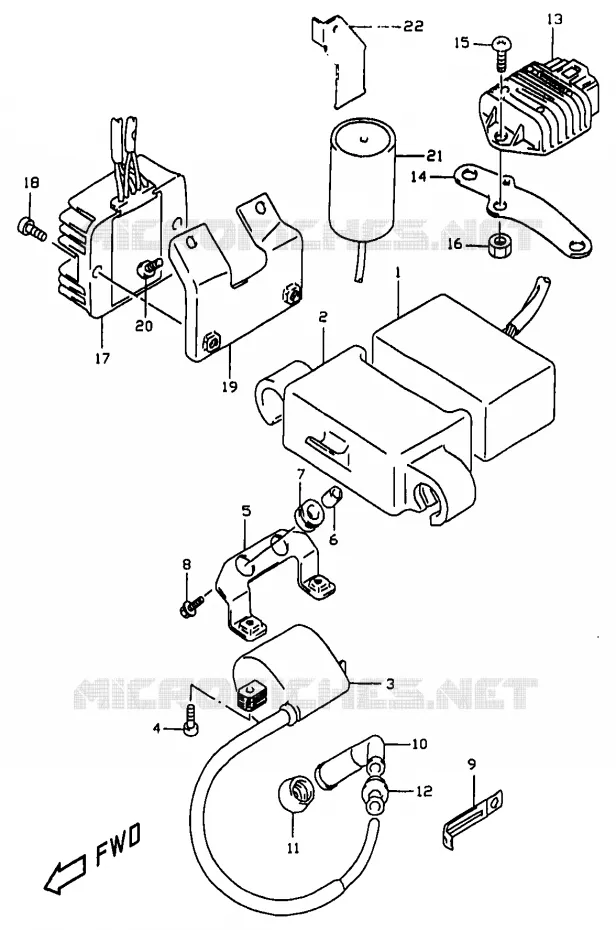 ELEKTRISCH Suzuki MOTO 350 DR 1998  DR350W(V/W/X)