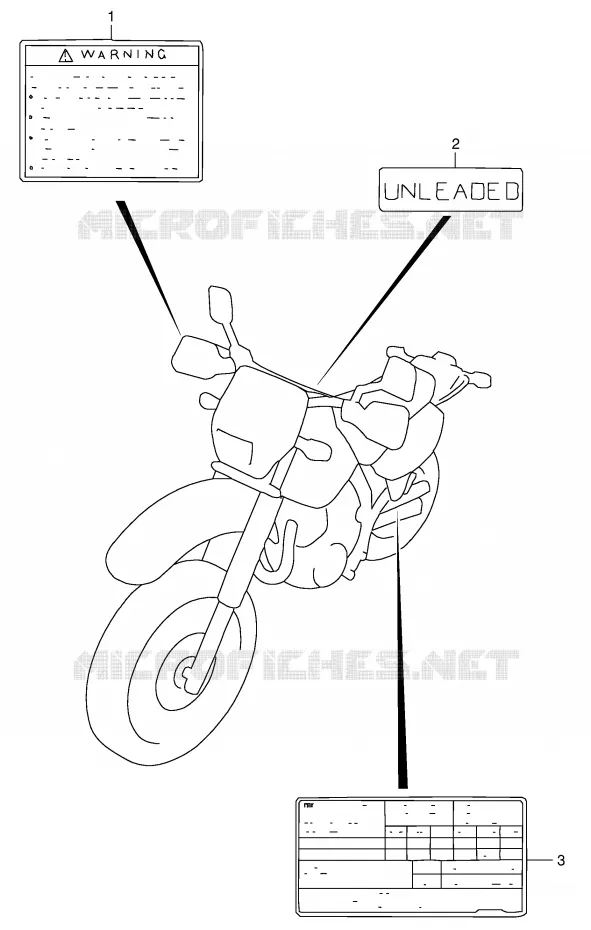 ETIKET (MODELE K4/K5 E24) Suzuki MOTO 650 DR 2003  DR650SEK3(E4)