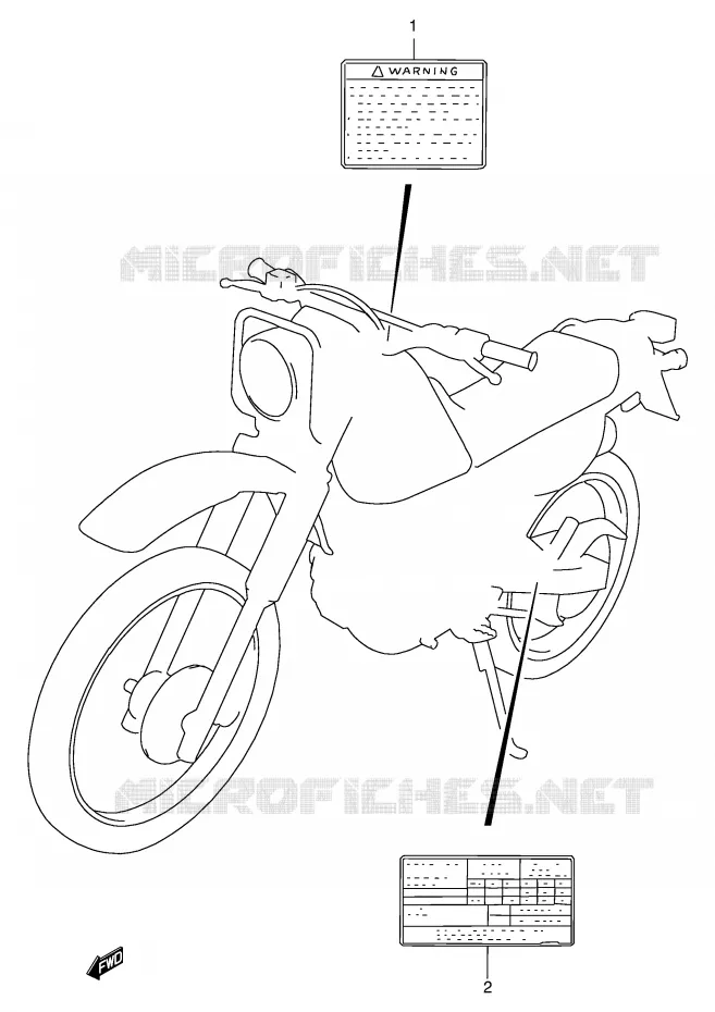 ETIKET (MODELE R/S/T/V/W) Suzuki MOTO 125 DR 1998  DR125SEW/SEUW(E4)